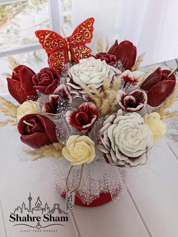 باکس گل شمع ارسال دو ساعته تهران