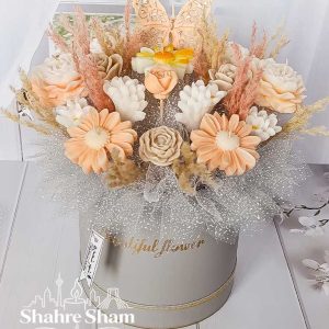 باکس گل شمعی گلبهی نسکافه ای