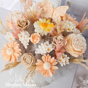 باکس گل شمعی گلبهی نسکافه ای