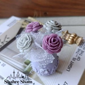 باکس گل کادویی کوچک مینیاتوری طوسی بنفش