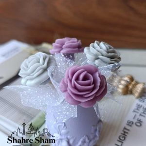 باکس گل کادویی کوچک مینیاتوری طوسی بنفش