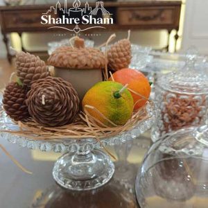ست شمع 7 تکه بلوط ، نارنگی و میوه کاج