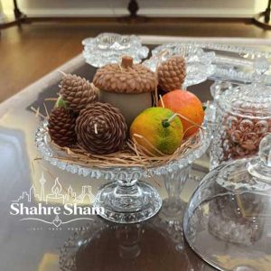 ست شمع ۷ تکه بلوط، نارنگی و میوه کاج