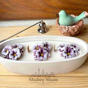 شمع قایقی فانتزی گل یخ