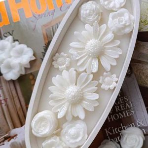 شمع قایقی گل بابونه سفید