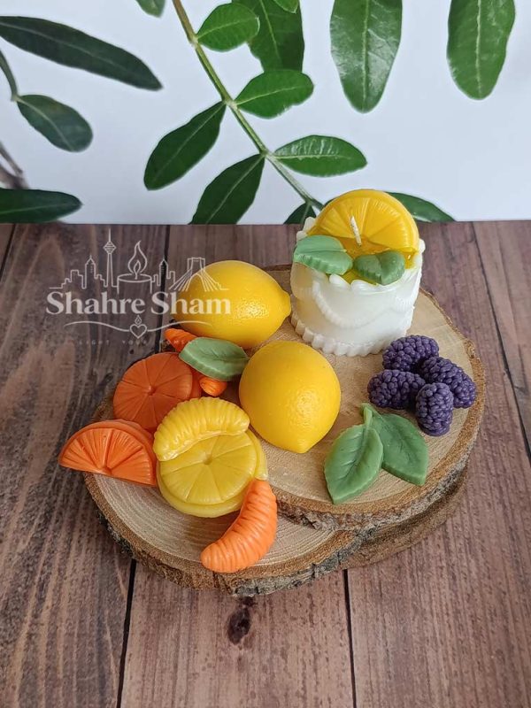 شمع کیک میوه ای با برش لیمو